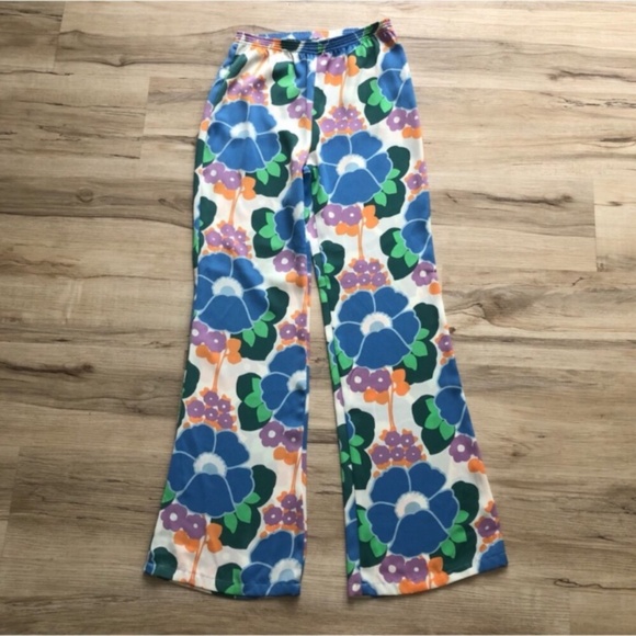 Zara Blue and Green Wide Leg Pants - Picture 5 of 9